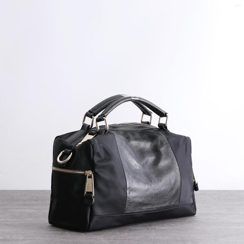 Duffel Bags Women Or Men Waterproof Nylon Fabric With Top Hide Genuine Calf Leather Travel Luggage Bag, Black size m
Duffel Bags Women Or Men Waterproof Nylon Fabric With Top Hide Genuine Calf Leather Travel Luggage Bag, Black size m