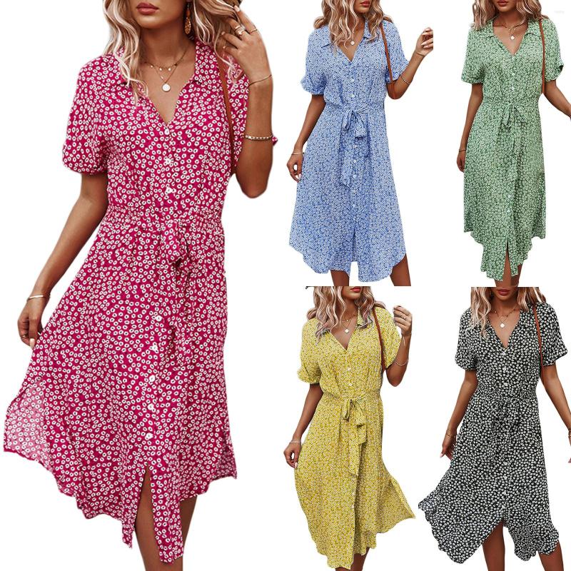Party Dresses Women' Button Down Midi Dress Short Sleeve Floral Print Belted Loose Shirt, Black
Party Dresses Women' Button Down Midi Dress Short Sleeve Floral Print Belted Loose Shirt, Black