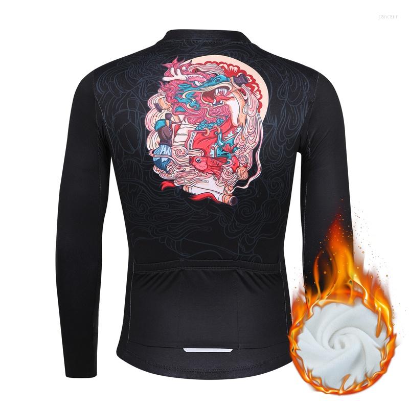 Racing Jackets Winter Fleece Riding Bicycle Jersey Pattern Print Men Cycling Clothing Keep Warm Long Sleeve Shirt, Black
Racing Jackets Winter Fleece Riding Bicycle Jersey Pattern Print Men Cycling Clothing Keep Warm Long Sleeve Shirt, Black