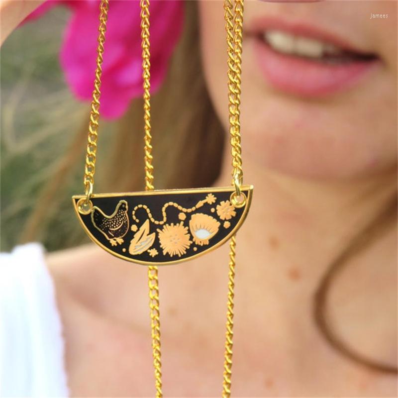 Pendant Necklaces Half Circle Shape Pendants Necklace For Women Rooster Grain Rice Pattern Vintage Chain Charms Chokers Accessories Party
Pendant Necklaces Half Circle Shape Pendants Necklace For Women Rooster Grain Rice Pattern Vintage Chain Charms Chokers Accessories Party