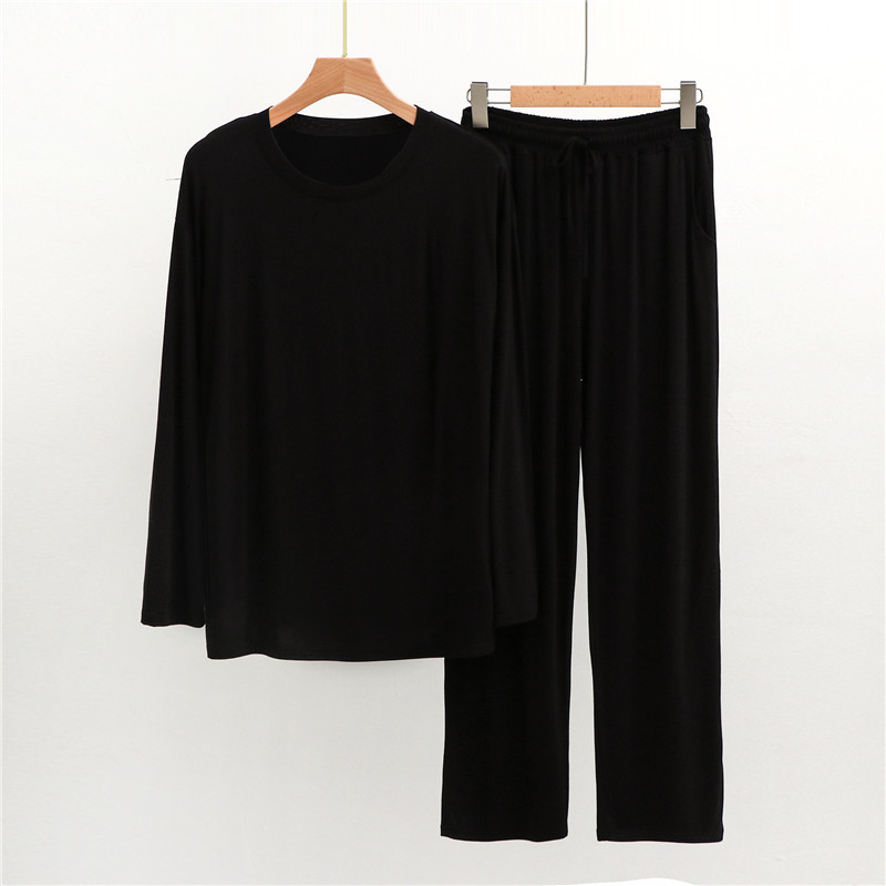 Men's Sleepwear Modal Long-Sleeved Trousers Set Soft Comfortable Drape Pant Men's Pajamas Autumn Winter Sleepwear Male Nightwear Home Clothe