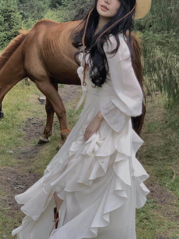 Casual Dresses French Elegant Evening Party Dress Long Sleeve 2023 Autumn Fairy Pure Color Midi Korean Fashion Woman Chic, White
Casual Dresses French Elegant Evening Party Dress Long Sleeve 2023 Autumn Fairy Pure Color Midi Korean Fashion Woman Chic, White