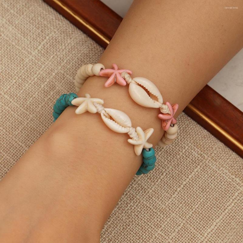 Strand Cute Turquoise Beaded Starfish Shell Bracelet For Women Summer Beach Hand Accessory Adjustable String Fashion Jewelry Gifts
Strand Cute Turquoise Beaded Starfish Shell Bracelet For Women Summer Beach Hand Accessory Adjustable String Fashion Jewelry Gifts
