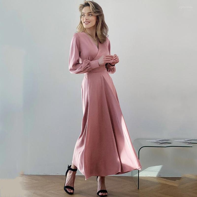 Casual Dresses French Break Satin Elegant Lace Up A-line Dress V-neck Long Sleeve Skirt, Blue
Casual Dresses French Break Satin Elegant Lace Up A-line Dress V-neck Long Sleeve Skirt, Blue