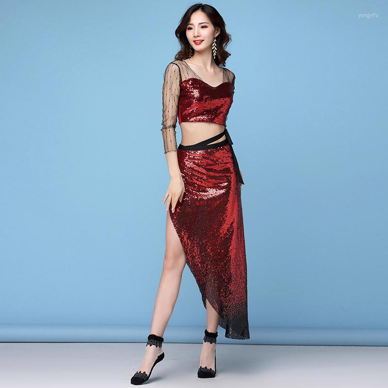 Stage Wear Fashion Women Belly Dance Clothes Stretchy Mesh Long Sleeves Sparkling Sequins Over Skirts Costume For Girls Hip Scarf, Black
Stage Wear Fashion Women Belly Dance Clothes Stretchy Mesh Long Sleeves Sparkling Sequins Over Skirts Costume For Girls Hip Scarf, Black