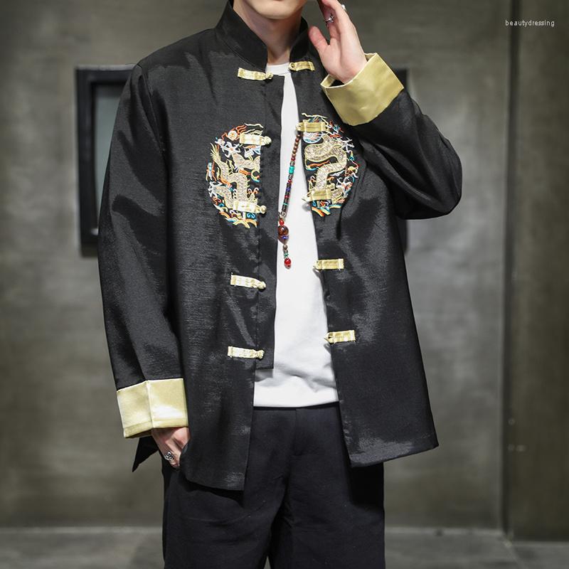 Men's Jackets Spring Autumn Fashion Chinese Style Stand-Up Collar Ice Silk Jacket Men Clothing Plus Size Dragon Embroidery Tang Suit Male, Black
Men's Jackets Spring Autumn Fashion Chinese Style Stand-Up Collar Ice Silk Jacket Men Clothing Plus Size Dragon Embroidery Tang Suit Male, Black