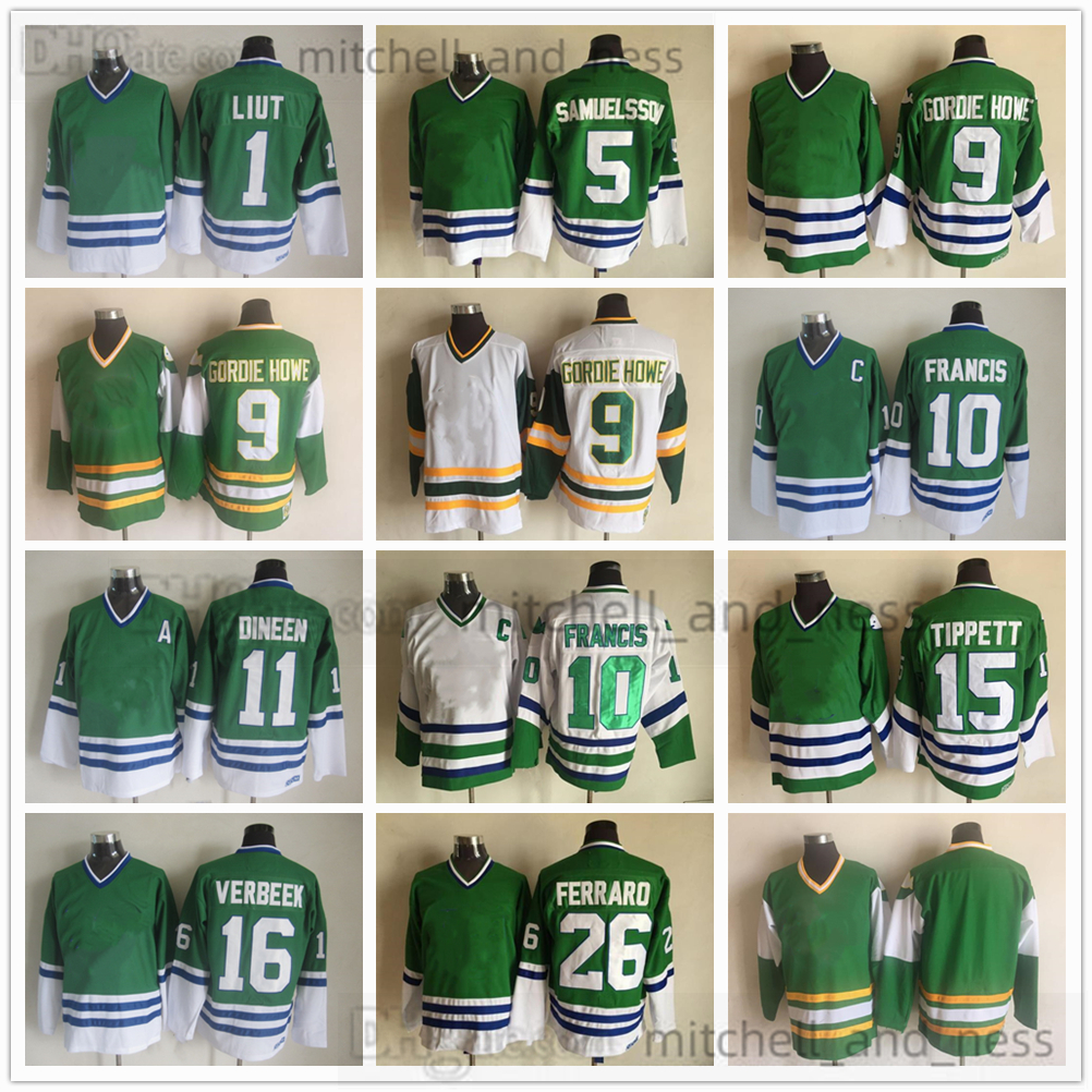 Movie Vintage Hockey Jersey Retro CCM Embroidery 11 Kevin Dineen 9 Gordie Howe 10 Ron Francis 1 Mike Liut 5 Ulf Samuelsson 15 Dave Tippett 16 Patrick Verbeek Jerseys, Aspicture (with team name)
Movie Vintage Hockey Jersey Retro CCM Embroidery 11 Kevin Dineen 9 Gordie Howe 10 Ron Francis 1 Mike Liut 5 Ulf Samuelsson 15 Dave Tippett 16 Patrick Verbeek Jerseys, Aspicture (with team name)