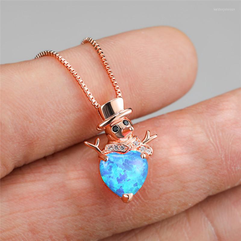 Pendant Necklaces Trendy Female Heart Opal Necklace Boho Rose Gold Color Chain For Women Cute Crystal Snowman Christmas
Pendant Necklaces Trendy Female Heart Opal Necklace Boho Rose Gold Color Chain For Women Cute Crystal Snowman Christmas