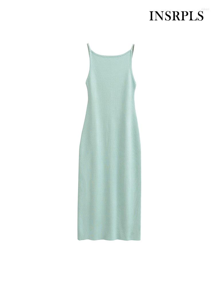 Casual Dresses INSRPLS Women Fashion Solid Basic Fitted Knit Midi Dress Vintage Backless Thin Straps Female Vestidos Mujer, Picture shown
Casual Dresses INSRPLS Women Fashion Solid Basic Fitted Knit Midi Dress Vintage Backless Thin Straps Female Vestidos Mujer, Picture shown