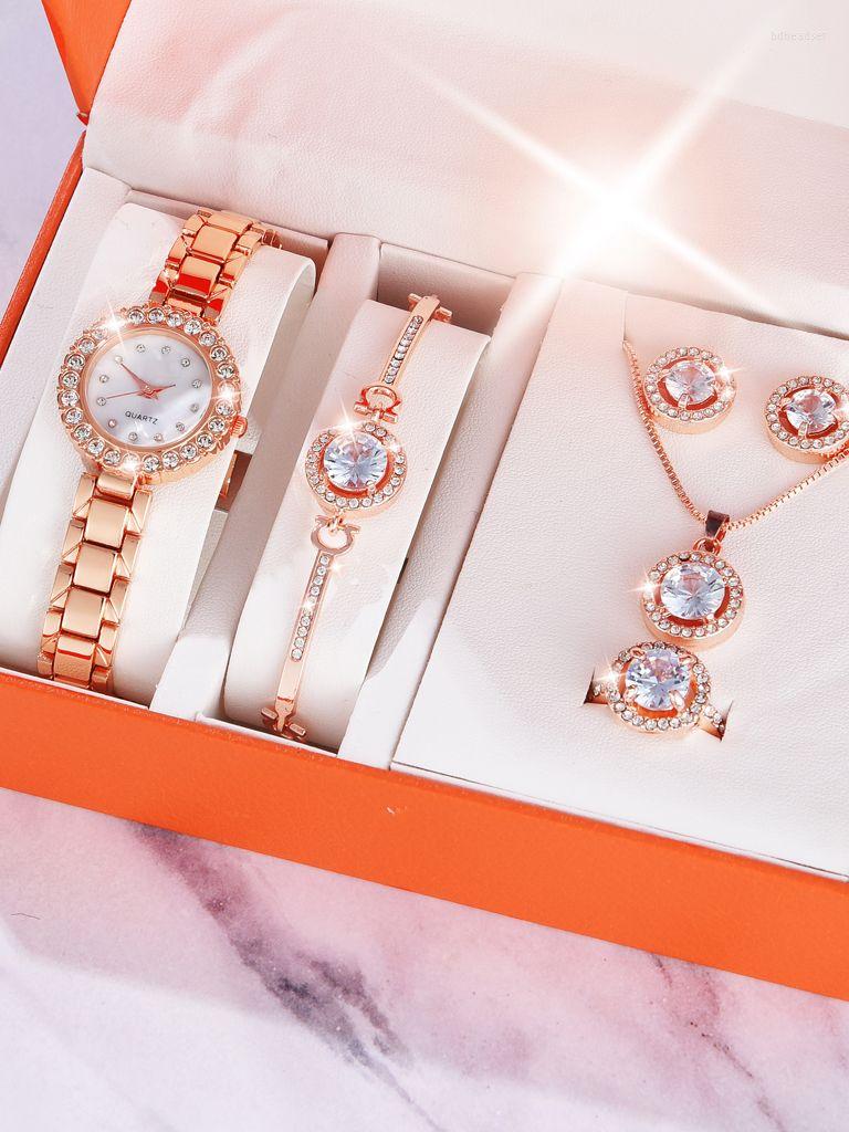 Wristwatches A08767 Ladies Diamond Inlaid Steel Quartz Watch Bracelet Set Gift Box, Silver
Wristwatches A08767 Ladies Diamond Inlaid Steel Quartz Watch Bracelet Set Gift Box, Silver