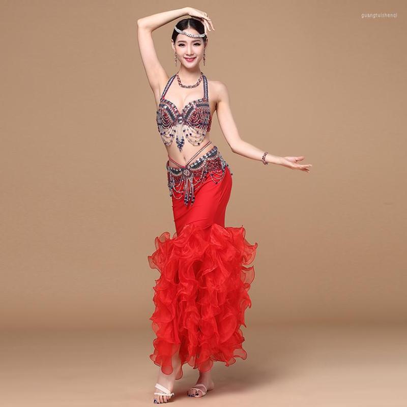 Stage Wear Arrival 2023 Belly Dance Clothing 3pcs Women Costume Beads Bra C-cup Wrapped Fishtail Skirt Sexy, Gold
Stage Wear Arrival 2023 Belly Dance Clothing 3pcs Women Costume Beads Bra C-cup Wrapped Fishtail Skirt Sexy, Gold