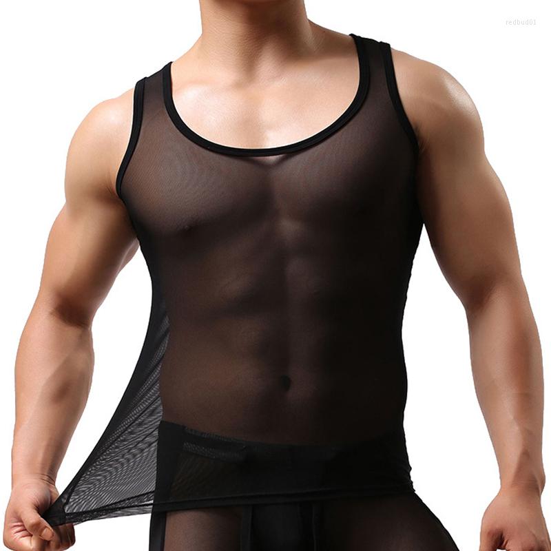 Men' Tank Tops Sexy Men Transparent Mesh Fabric See Though Sleeveless Breathable Tight-fitting Vest, White
Men' Tank Tops Sexy Men Transparent Mesh Fabric See Though Sleeveless Breathable Tight-fitting Vest, White
