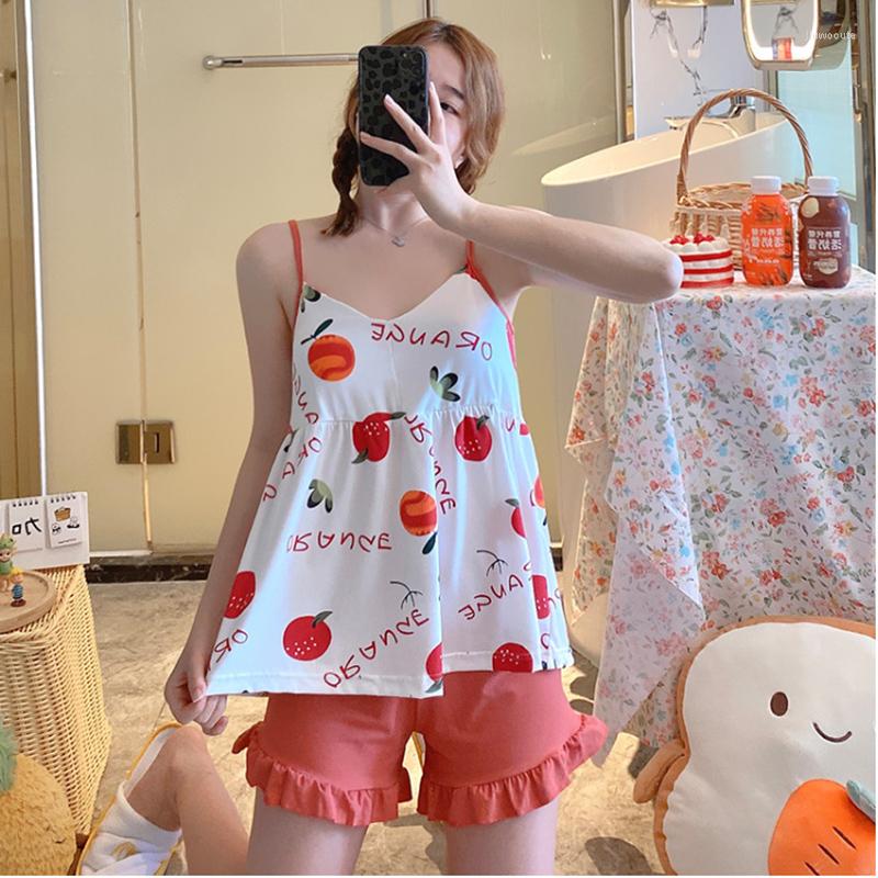 Women's Sleepwear Sweet Cute Sling Shorts Set Pajamas Sexy Pajama Women Home Clothes Cartoon Print Pyjamas Nightwear Pijama, Red apple
Women's Sleepwear Sweet Cute Sling Shorts Set Pajamas Sexy Pajama Women Home Clothes Cartoon Print Pyjamas Nightwear Pijama, Red apple