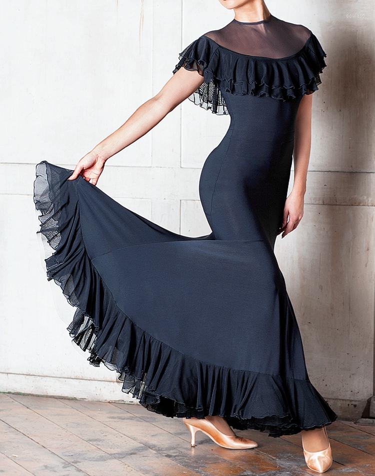 Stage Wear Ballroom Dance Dresses Lady's Short Sleeve Tango Waltz Dancing Costumes Women Competition Dress, Black
Stage Wear Ballroom Dance Dresses Lady's Short Sleeve Tango Waltz Dancing Costumes Women Competition Dress, Black