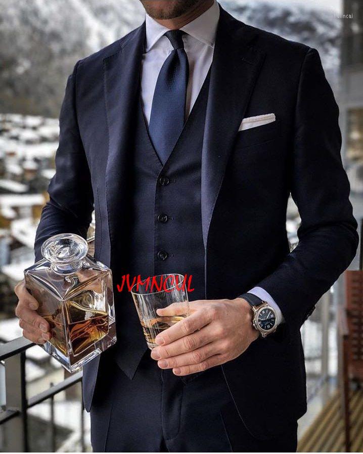 Men's Suits 2023 Custom Made Navy Blue Men For Wedding Slim Fit Groomsmen Tuxedos Handsome Suit (Jacket Pants Vest), Black 
Men's Suits 2023 Custom Made Navy Blue Men For Wedding Slim Fit Groomsmen Tuxedos Handsome Suit (Jacket Pants Vest), Black