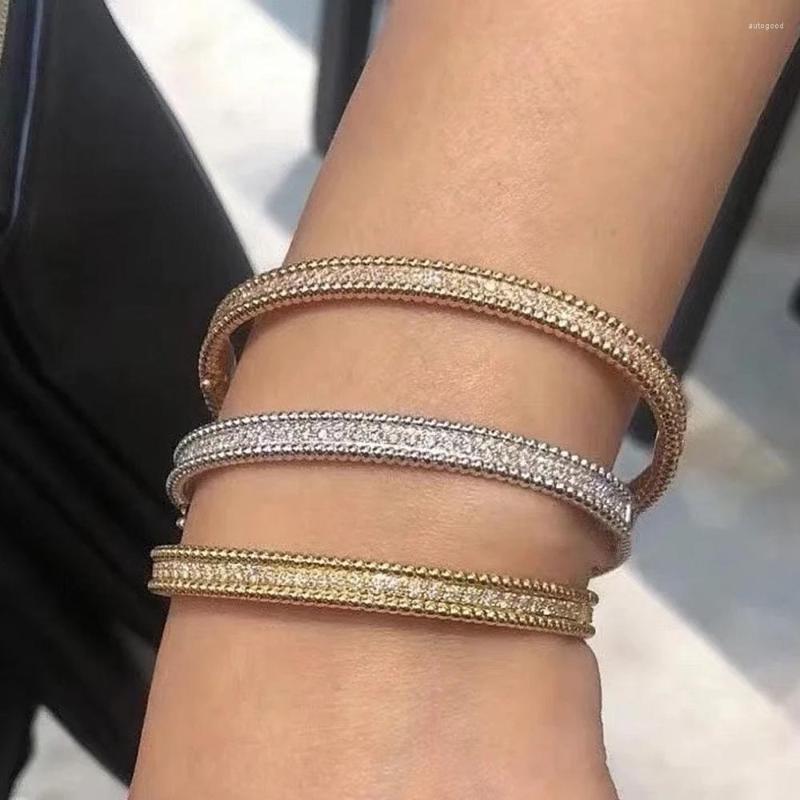 Bangle High Quality Sparkling Crystal Bead Pearls Bracelet Rose Gold Silver Color Designer Jewelry For Women
Bangle High Quality Sparkling Crystal Bead Pearls Bracelet Rose Gold Silver Color Designer Jewelry For Women