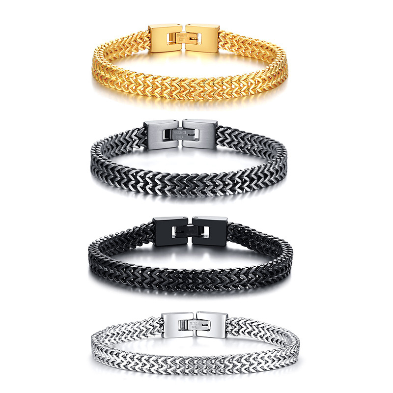Punk Jewelry Stainless Steel Keel Snake Link Chain Bracelet Double Franco Chain Bracelet 6.5mm 8.26inch Silver/ Golden/ Black/ Vintage Black For Mens Women
Punk Jewelry Stainless Steel Keel Snake Link Chain Bracelet Double Franco Chain Bracelet 6.5mm 8.26inch Silver/ Golden/ Black/ Vintage Black For Mens Women