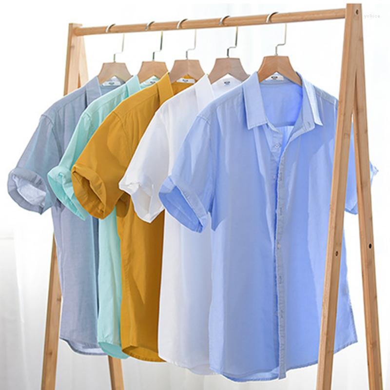 Men's Casual Shirts Summer Men's Oxford Short-sleeved Shirt Korean Style Business Loose Cotton Top Male High-end Brand Slim Clothes, Bean green 
Men's Casual Shirts Summer Men's Oxford Short-sleeved Shirt Korean Style Business Loose Cotton Top Male High-end Brand Slim Clothes, Bean green