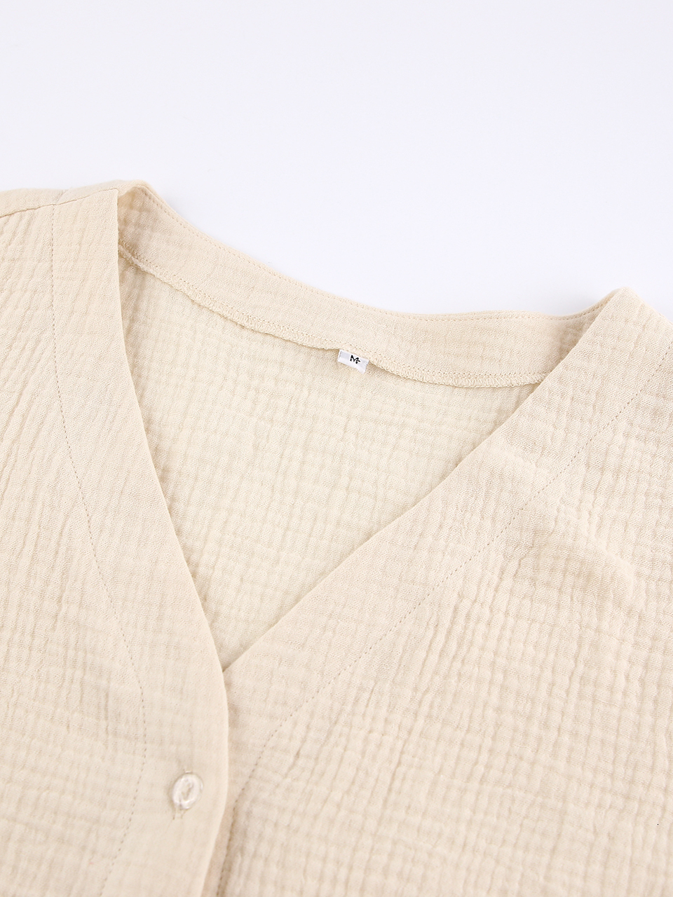 Womens Sleepwear Linad Khaki Pure Cotton Sleepwear V Neck Single Breasted Wide Leg Pants Trouser Suits Drop Sleeves Set Woman 2 Pieces Loungewear 2303