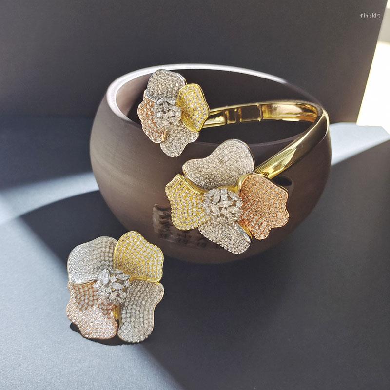 Bangle Original Design Dazzdelic Cubic Zirconia Trendy Flower With Ring Set For Women Dating And Party
Bangle Original Design Dazzdelic Cubic Zirconia Trendy Flower With Ring Set For Women Dating And Party