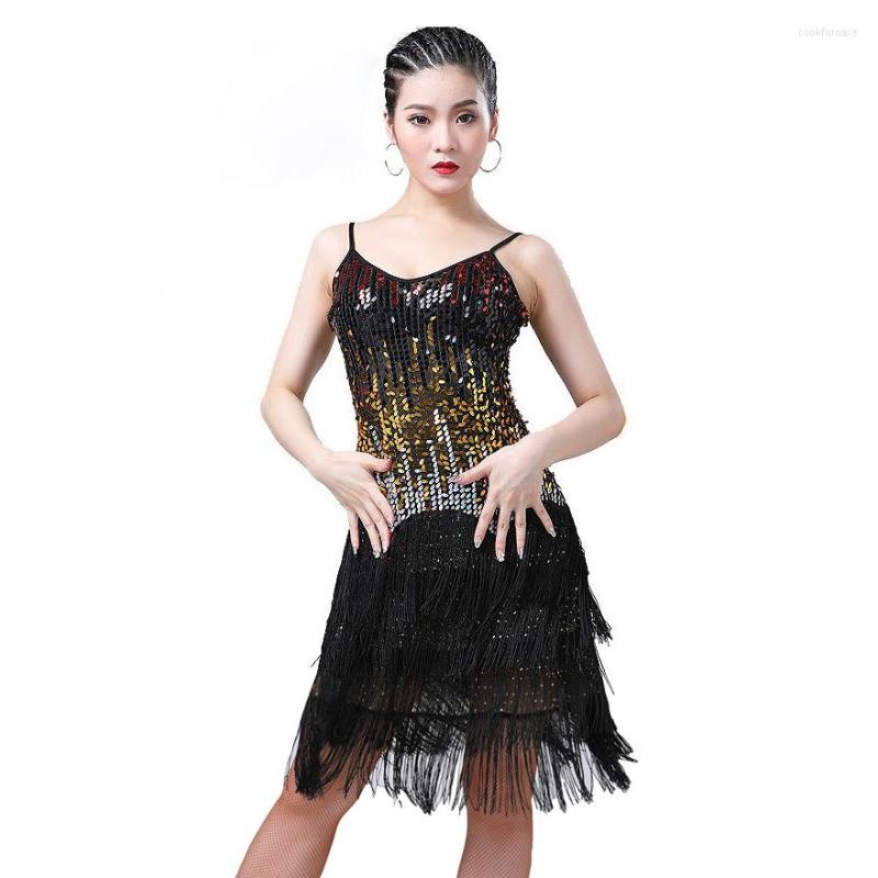 Stage Wear Women Dance Clothes Salsa Braces Dress O-neck Competition Costume Set Ballroom Sequins Fringes Girls Latin Dresses, Black
Stage Wear Women Dance Clothes Salsa Braces Dress O-neck Competition Costume Set Ballroom Sequins Fringes Girls Latin Dresses, Black