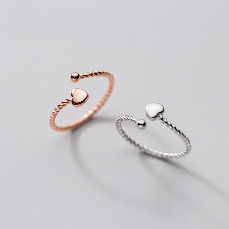 Cluster Rings Real 925 Sterling Silver Simple Love Heart Open Twisted Adjustable Ring For Women Girls
Cluster Rings Real 925 Sterling Silver Simple Love Heart Open Twisted Adjustable Ring For Women Girls