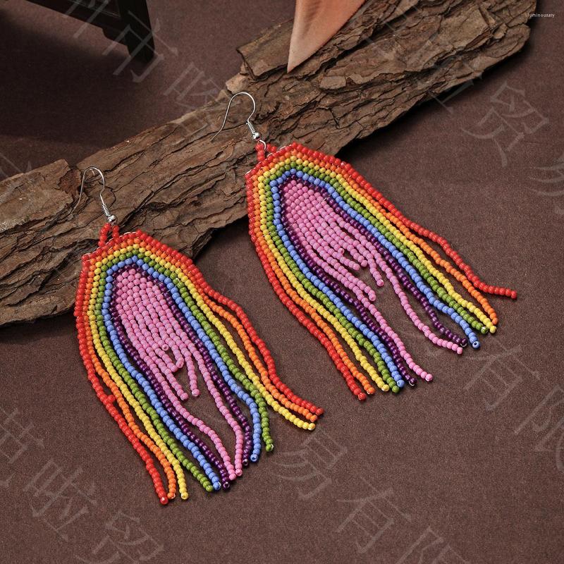 Dangle Earrings Fringe Hand Knitting Beading Bohemia Rainbow Personality Fashion Alloy Geometry Ma'am Rice Bead
Dangle Earrings Fringe Hand Knitting Beading Bohemia Rainbow Personality Fashion Alloy Geometry Ma'am Rice Bead