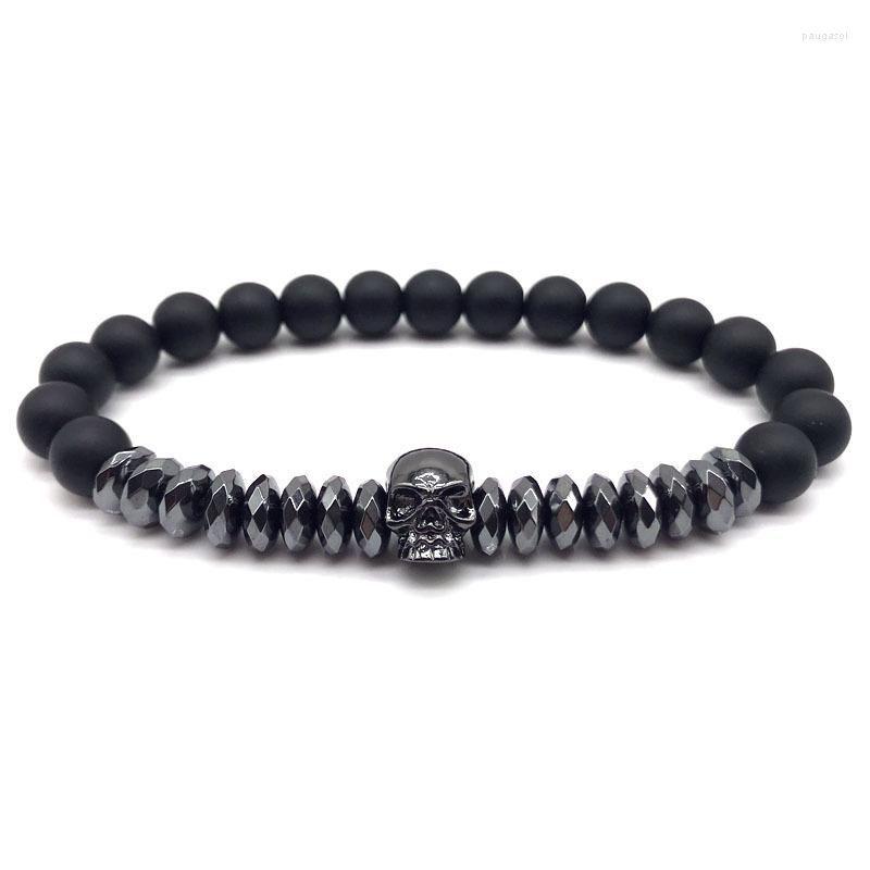 Strand 2023 Punk Skull Bracelet Men 8mm Handmade Black Matte Hematite Beaded For Fashion Jewelry Gift
Strand 2023 Punk Skull Bracelet Men 8mm Handmade Black Matte Hematite Beaded For Fashion Jewelry Gift