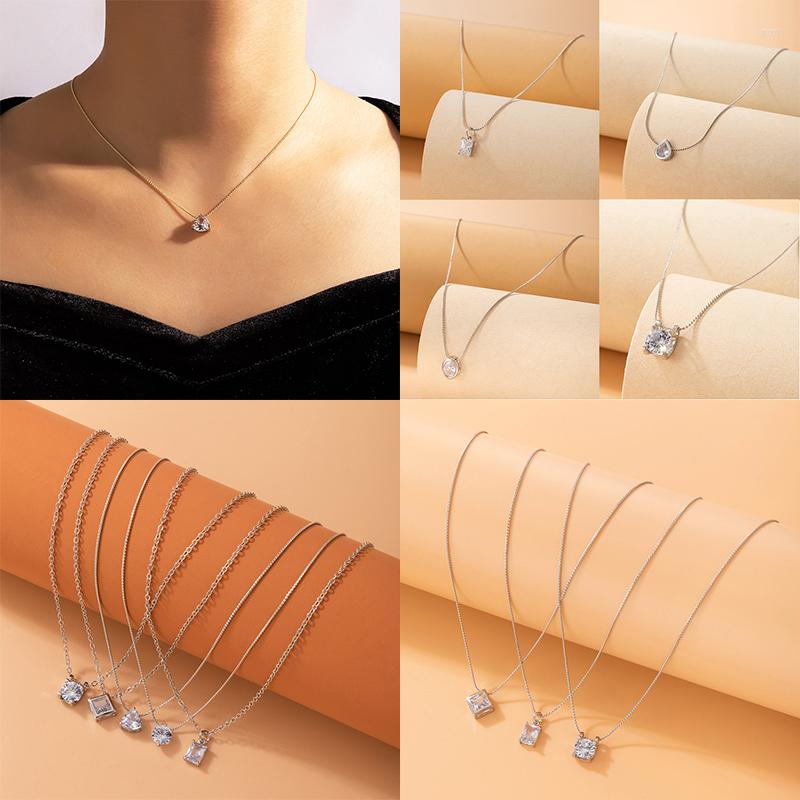 Pendant Necklaces Luxury Clear Crystal Stone Pandent Necklace For Women Simple Geometry Love Heart Choker Lady Wedding Jewelry
Pendant Necklaces Luxury Clear Crystal Stone Pandent Necklace For Women Simple Geometry Love Heart Choker Lady Wedding Jewelry