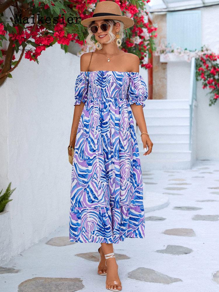 Casual Dresses Spring Summer 2023 Spring/Summer 1 Neck Short Sleeve High-waisted Stylish Elegant Women' Dress In Women Clothing, Blue
Casual Dresses Spring Summer 2023 Spring/Summer 1 Neck Short Sleeve High-waisted Stylish Elegant Women' Dress In Women Clothing, Blue