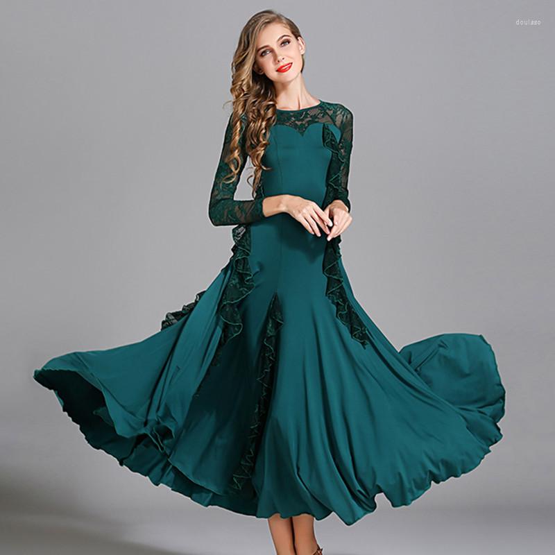 Stage Wear Standard Ballroom Dress Waltz Dance Dresses Women Flamengo Spanish Festival Clothing Lace, Green
Stage Wear Standard Ballroom Dress Waltz Dance Dresses Women Flamengo Spanish Festival Clothing Lace, Green