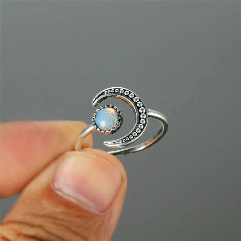 Band Rings Female Small Moonstone Open Adjustable Ring Silver Color Bridal Engagement Ring Vintage Zircon Stone Wedding Rings For Women G230317
Band Rings Female Small Moonstone Open Adjustable Ring Silver Color Bridal Engagement Ring Vintage Zircon Stone Wedding Rings For Women G230317