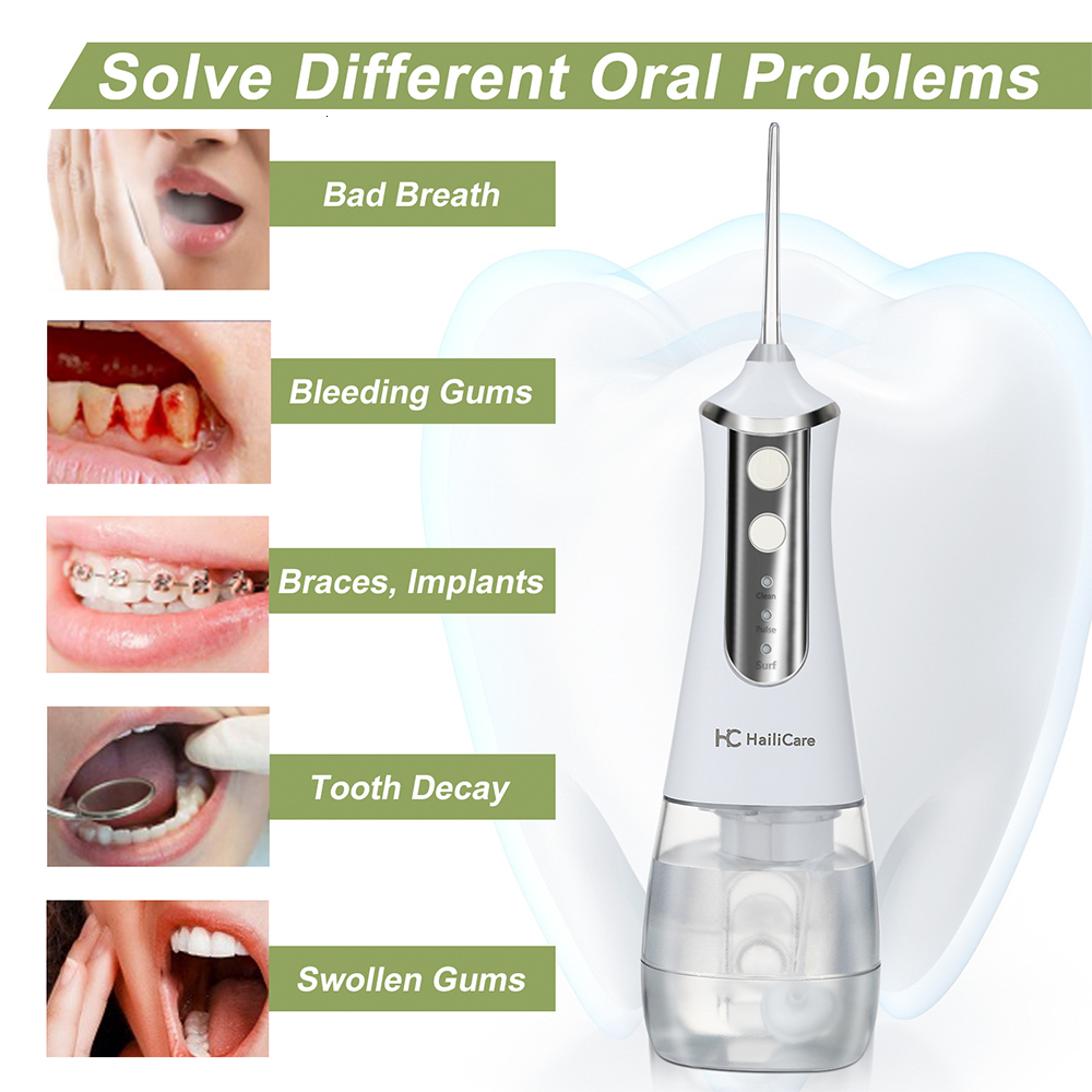 Other Oral Hygiene Oral Irrigator Electric Dental Water Flosser Teeth Whitening 350ml Water Tank Waterproof Teeth Cleaner Water Pick Irrigador Home 23