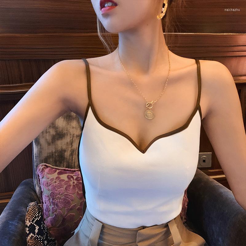Women's Tanks Women's Versatile Vest Top Contrast V-neck Sleeveless Sling Blusas Mujer De Moda 2023 Verano Ropa Korean Clothing, White
Women's Tanks Women's Versatile Vest Top Contrast V-neck Sleeveless Sling Blusas Mujer De Moda 2023 Verano Ropa Korean Clothing, White