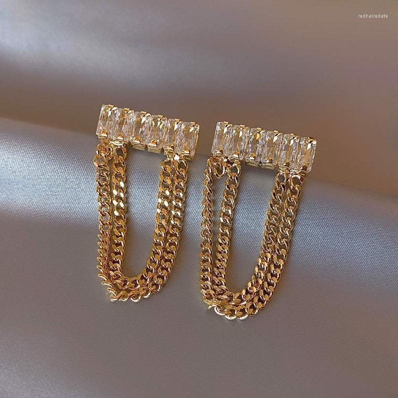 Stud Earrings Fashion Jewelry Design Rectangular Zircon Luxury Ins Niche Chain Long Temperament For Women
Stud Earrings Fashion Jewelry Design Rectangular Zircon Luxury Ins Niche Chain Long Temperament For Women