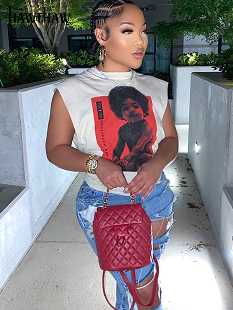 Women's Tanks Camis Hawthaw Women Fashion Graphic Printed Sleeveless White Tank Tops Blouses Summer Clothes Streetwear Drop Wholesale 230317
Women's Tanks Camis Hawthaw Women Fashion Graphic Printed Sleeveless White Tank Tops Blouses Summer Clothes Streetwear Drop Wholesale 230317