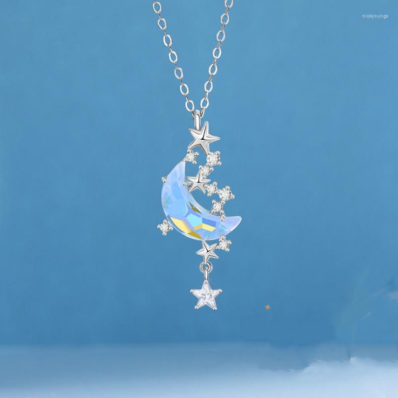 Pendant Necklaces Moon Splash Star River Necklace For Women Beautiful And Delicate Copper Clavicle Chain Temperament All-Match Jewelry
Pendant Necklaces Moon Splash Star River Necklace For Women Beautiful And Delicate Copper Clavicle Chain Temperament All-Match Jewelry