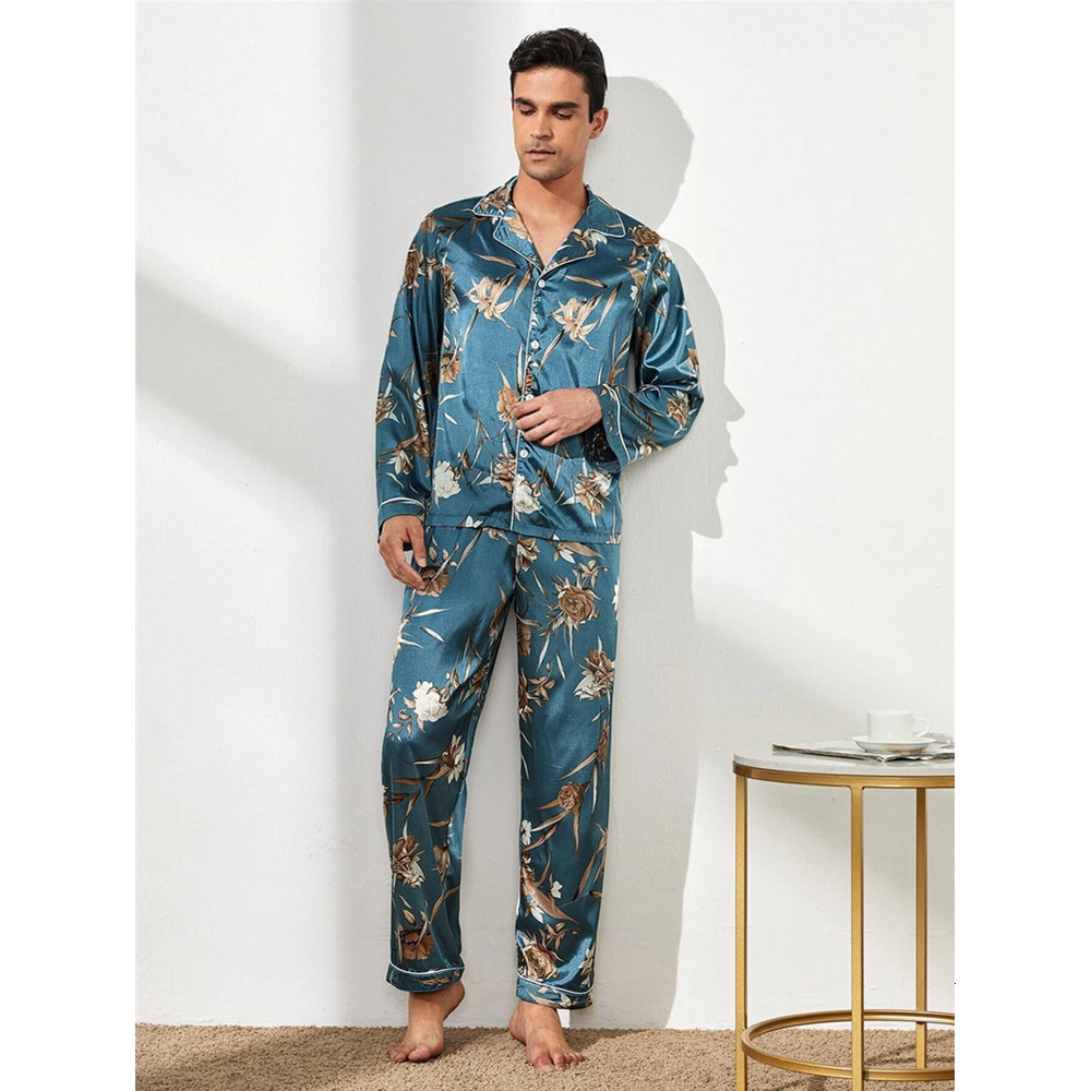 Men' Sleepwear Men Pajama Sets Silk Satin Turn-down Collar Sleepwear Long Sleeve Spring Nightwear Male Homewear Men Loungewear Plus Size Pj Set 230317, Blue
Men' Sleepwear Men Pajama Sets Silk Satin Turn-down Collar Sleepwear Long Sleeve Spring Nightwear Male Homewear Men Loungewear Plus Size Pj Set 230317, Blue
