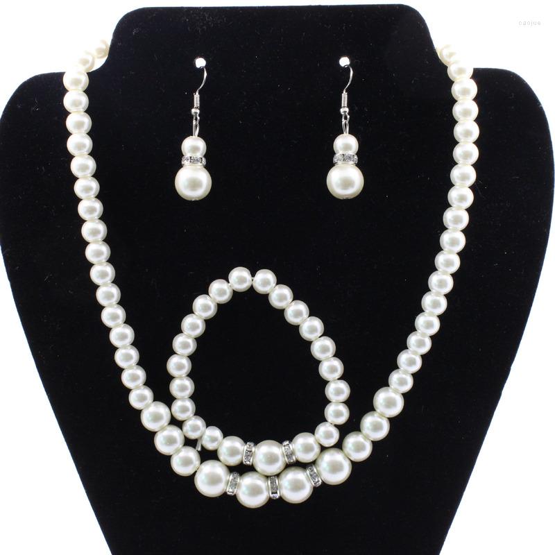 Necklace Earrings Set Light Luxury European And American Classic Diamond Pearl Bracelet 3piece Bridal For Women, Picture shown
Necklace Earrings Set Light Luxury European And American Classic Diamond Pearl Bracelet 3piece Bridal For Women, Picture shown
