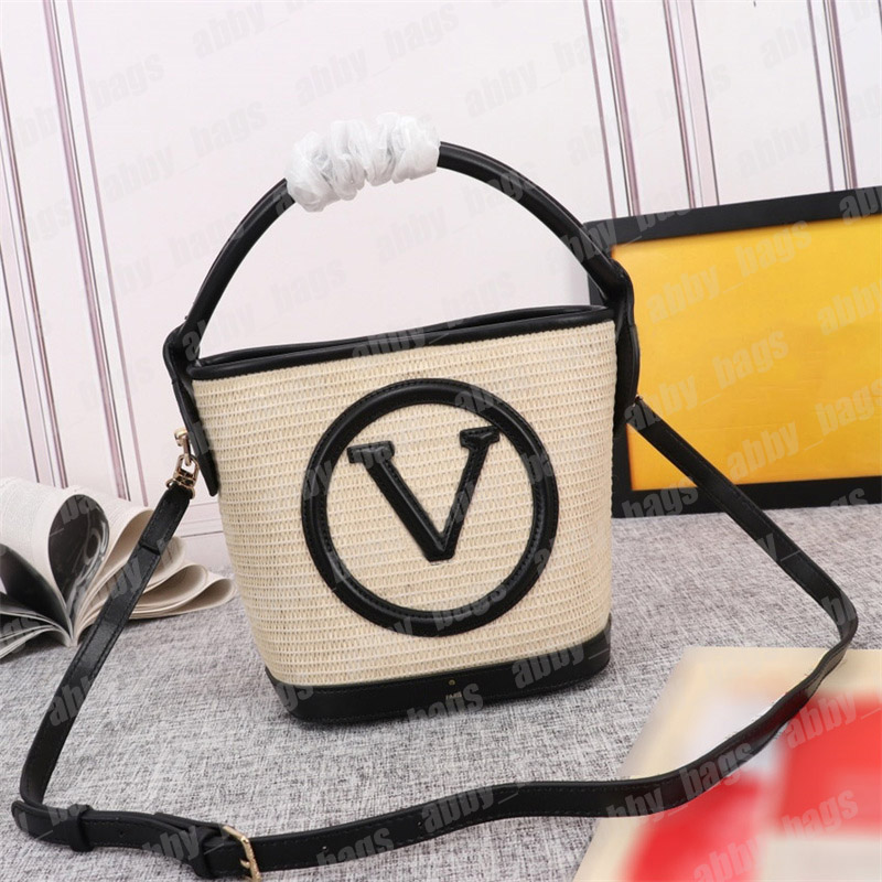 Designer Bucket Bag Summer Women Raffia Shopper Tote Bags Grass Straw Shopping Handbags Designers Shoulder Bag V Basket Bags Purse, L3
Designer Bucket Bag Summer Women Raffia Shopper Tote Bags Grass Straw Shopping Handbags Designers Shoulder Bag V Basket Bags Purse, L3