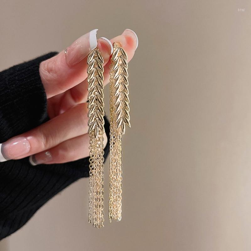 Dangle Earrings Gold Color Wheat Fringe Metal Long Stud Fashion Jewelry For Women Girls Accessories
Dangle Earrings Gold Color Wheat Fringe Metal Long Stud Fashion Jewelry For Women Girls Accessories