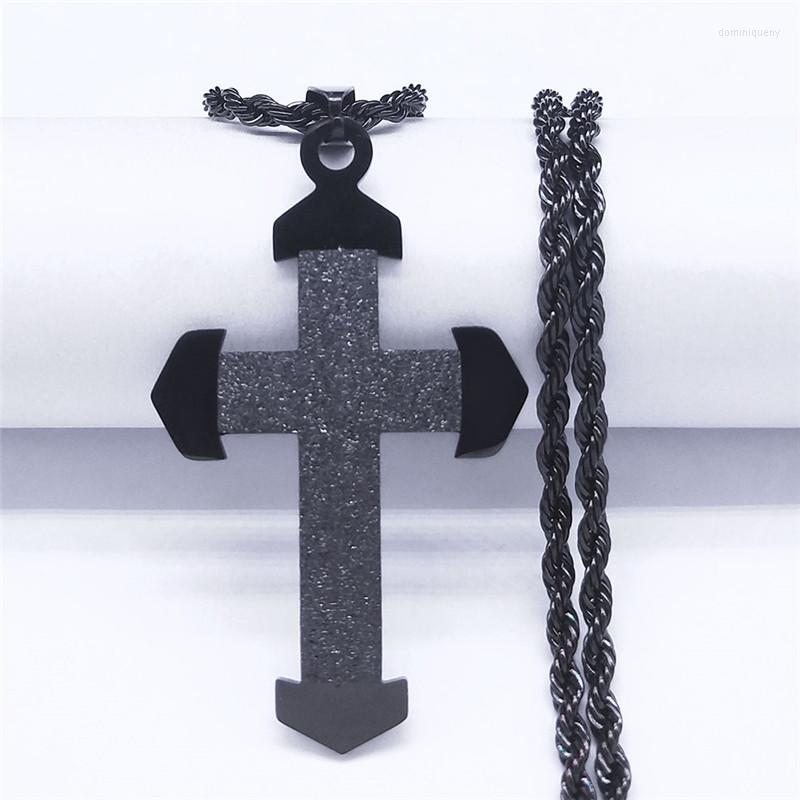 Pendant Necklaces Stainless Steel Christianity Cross Necklace Women Black Color Long Chain Jewelry Collier Homme N4528S02
Pendant Necklaces Stainless Steel Christianity Cross Necklace Women Black Color Long Chain Jewelry Collier Homme N4528S02