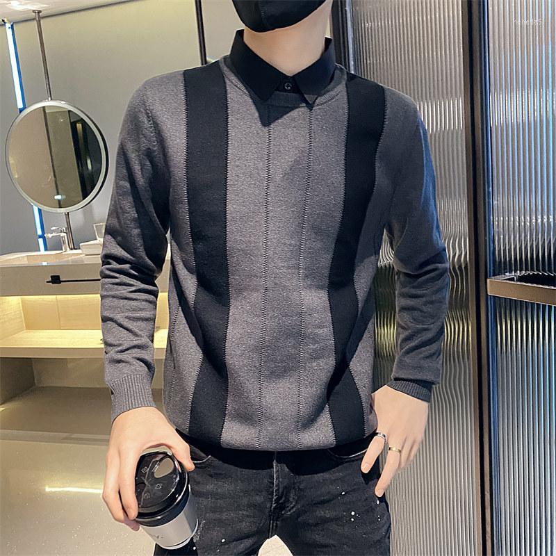Men's Sweaters Autumn And Winter Style Classic Men Sweater Business Leisure Lapel Stripe Men's Fashion Boom Handsome False Two, Black
Men's Sweaters Autumn And Winter Style Classic Men Sweater Business Leisure Lapel Stripe Men's Fashion Boom Handsome False Two, Black