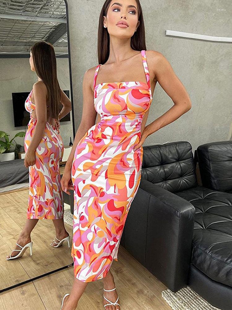 Casual Dresses Sexy Summer Print Suspender Women's Long Dress Backless Sleeveless Lace Up Split For Women 2023 Elegant Sheath, Orange
Casual Dresses Sexy Summer Print Suspender Women's Long Dress Backless Sleeveless Lace Up Split For Women 2023 Elegant Sheath, Orange