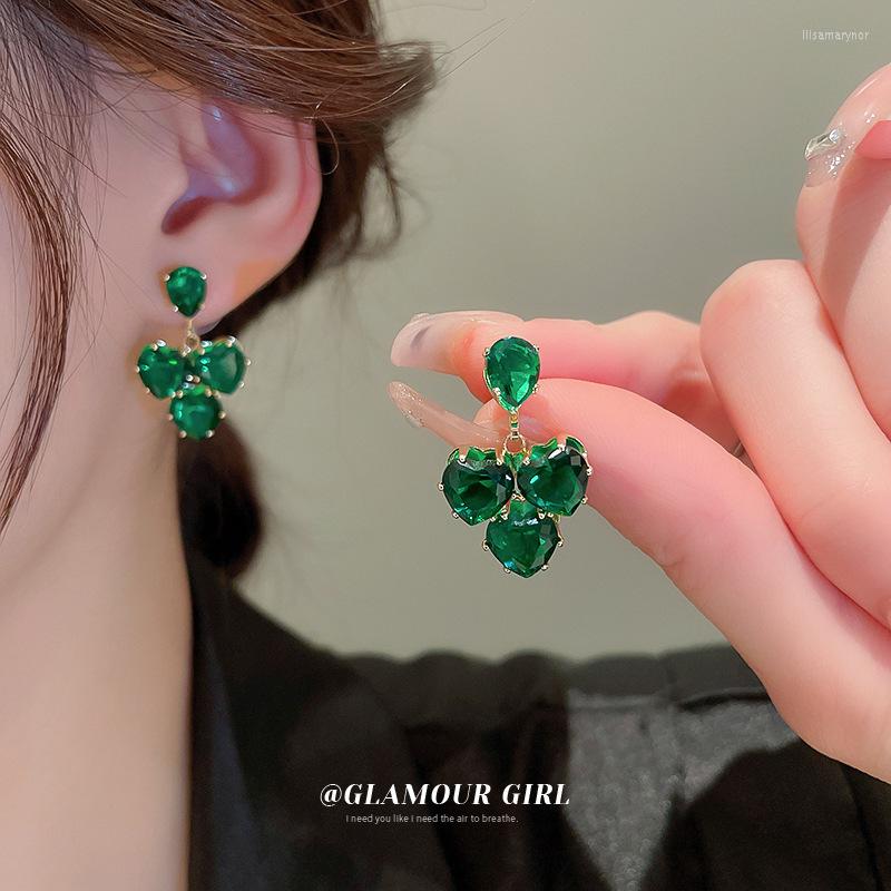 Dangle Earrings Real Gold Plated Green Crystal Women Heart Zircon Girls Charm Luxury Party
Dangle Earrings Real Gold Plated Green Crystal Women Heart Zircon Girls Charm Luxury Party