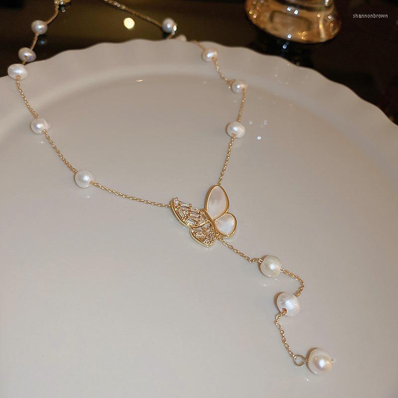 Pendant Necklaces Minar Temperament Real Freshwater Pearl Strand Chain Choker For Women White Shell CZ Stone Butterfly Necklace
Pendant Necklaces Minar Temperament Real Freshwater Pearl Strand Chain Choker For Women White Shell CZ Stone Butterfly Necklace