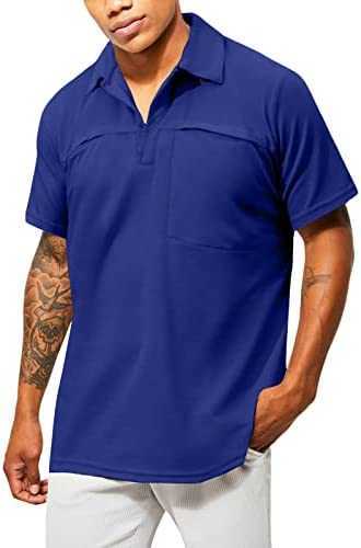 Men's polo shirts slim fit shirts short sleeve v-neck golf shirt lapel collar athletic polo t-shirt with pocket8FV6, White
Men's polo shirts slim fit shirts short sleeve v-neck golf shirt lapel collar athletic polo t-shirt with pocket8FV6, White