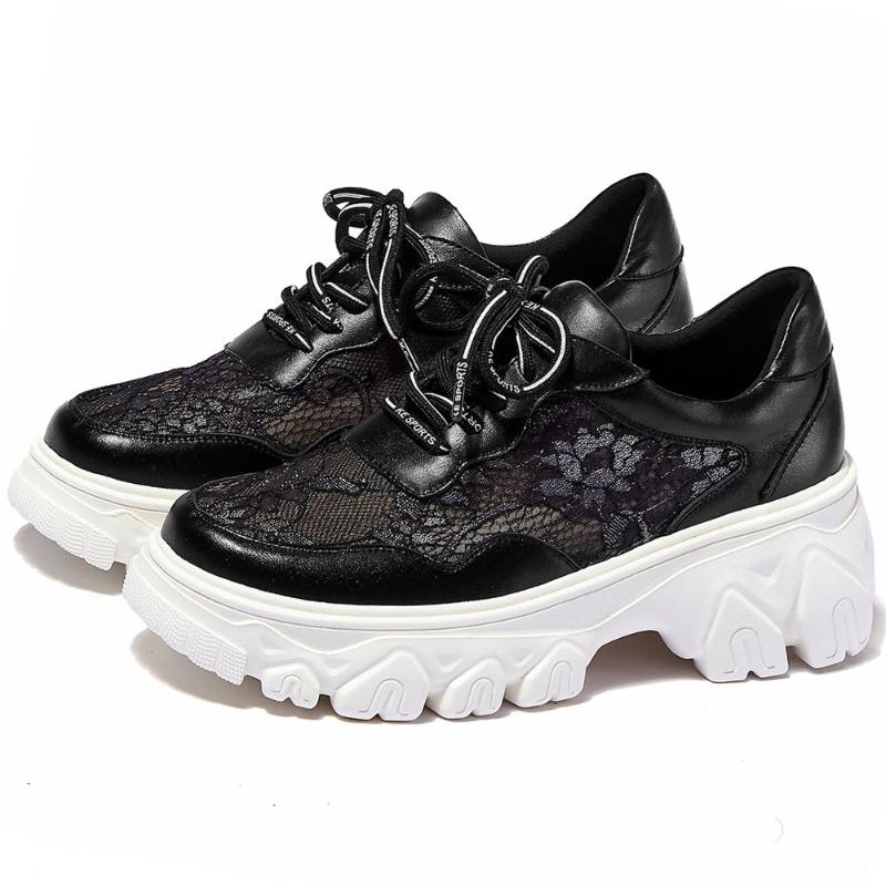 Dress Shoes Women Lace Up Genuine Leather Chunky High Heels Platform Pumps Female Breathable Round Toe Fashion Sneakers Casual, Black
Dress Shoes Women Lace Up Genuine Leather Chunky High Heels Platform Pumps Female Breathable Round Toe Fashion Sneakers Casual, Black