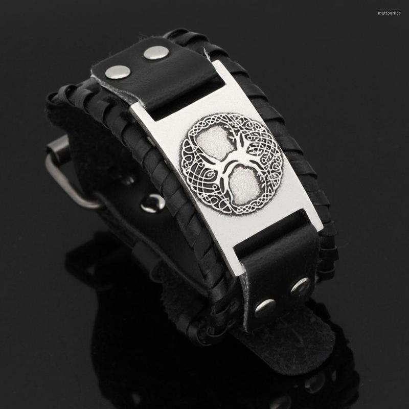 Bangle Nodic Viking Tree Of Life Leather Amulet Odin Bracelet -adjustable Size 19-30 Cm
Bangle Nodic Viking Tree Of Life Leather Amulet Odin Bracelet -adjustable Size 19-30 Cm