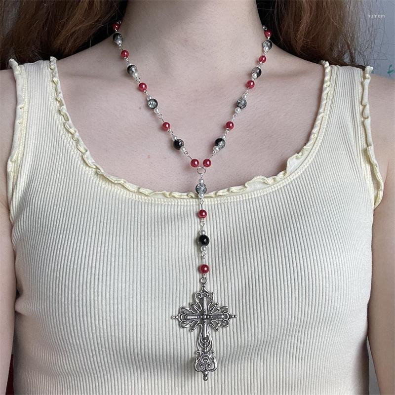 Chains Handmade Red And Black Burst Bead Pearl Cross Rosary Beaded Necklace Gothic Victorian Pendant Y2K Fairy Core Jewelry
Chains Handmade Red And Black Burst Bead Pearl Cross Rosary Beaded Necklace Gothic Victorian Pendant Y2K Fairy Core Jewelry